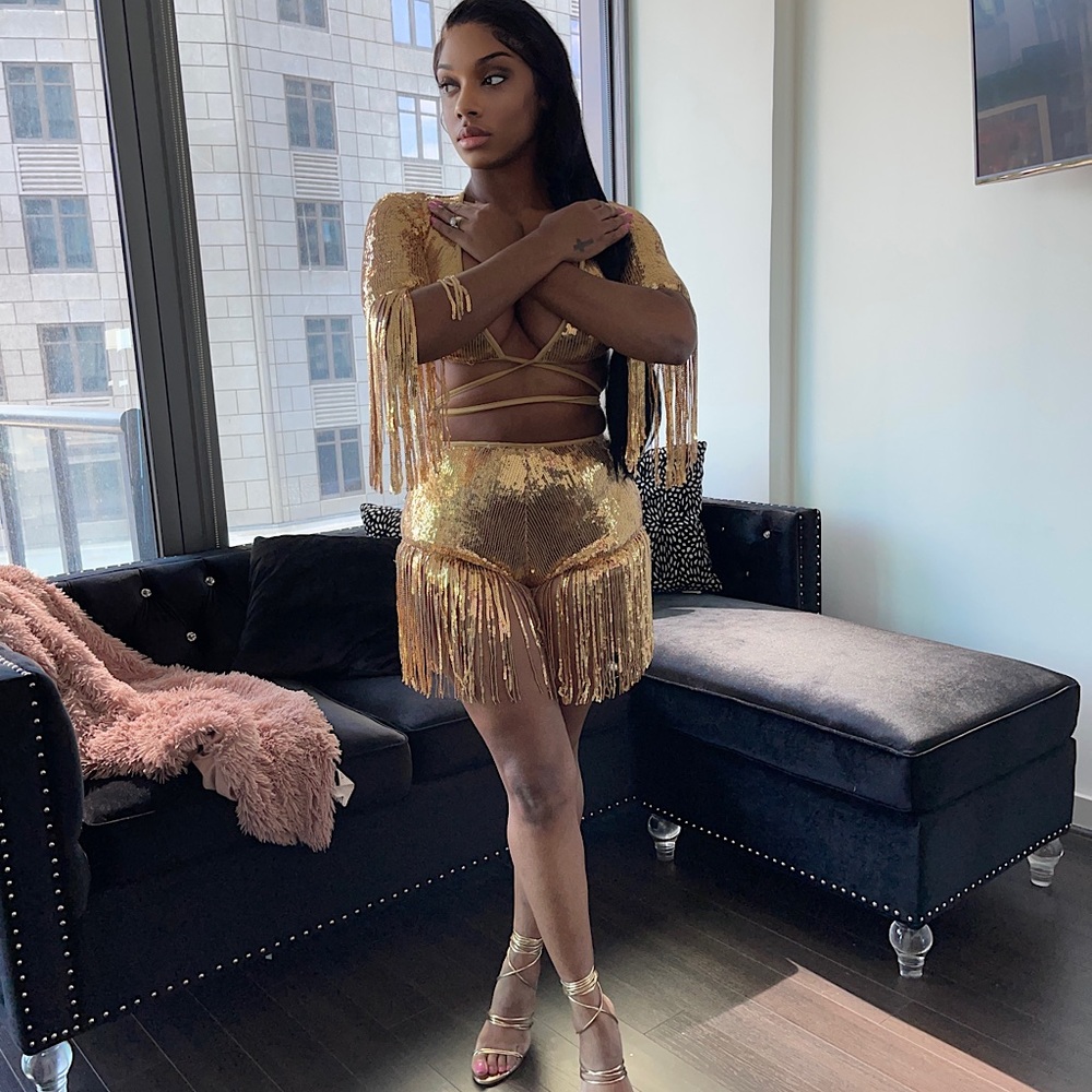 Sequin two piece